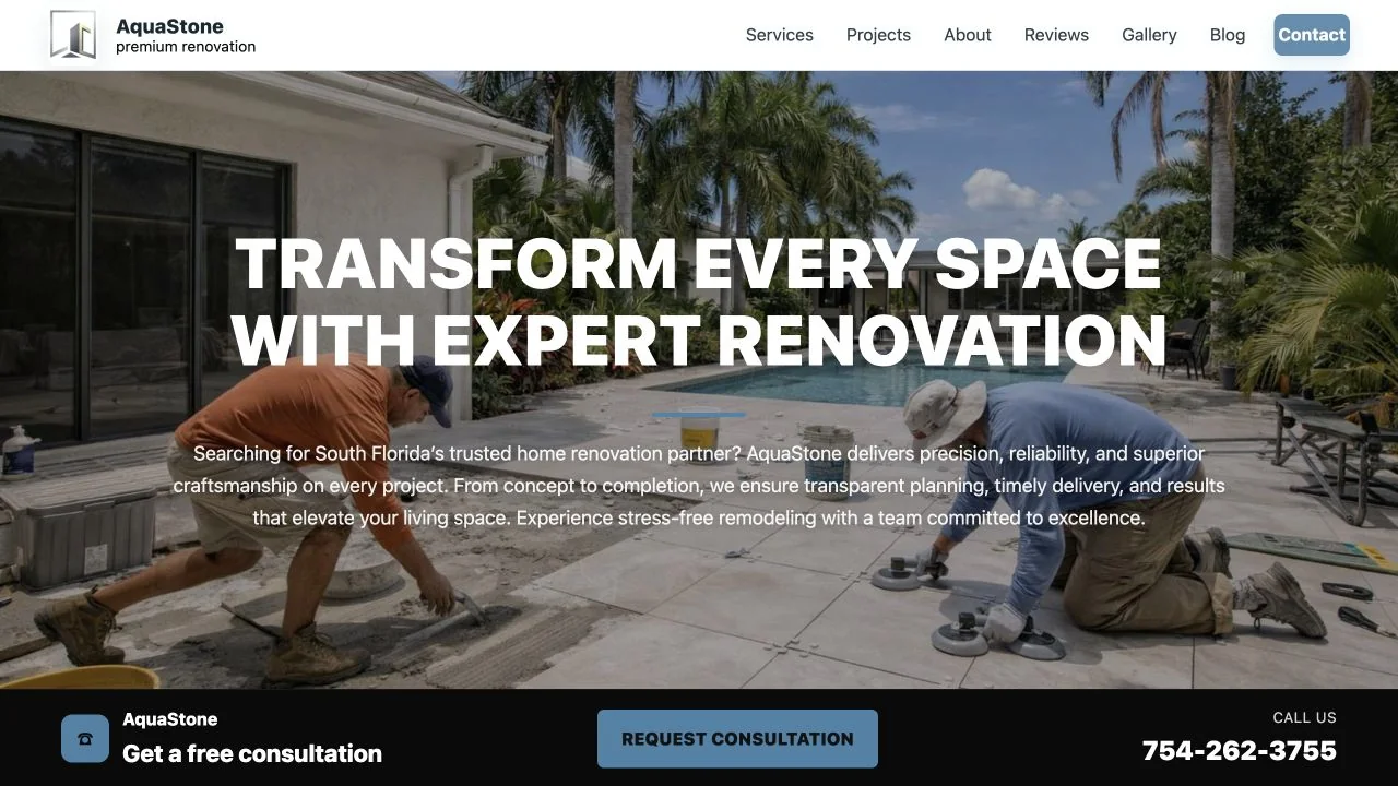 Сайт AquaStone — Home Repair FL